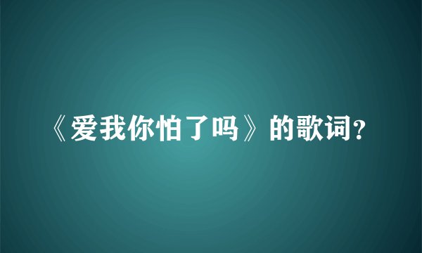 《爱我你怕了吗》的歌词？