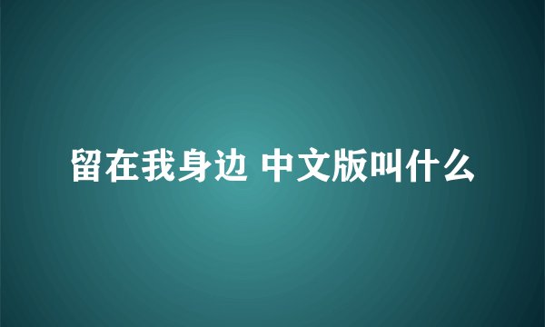 留在我身边 中文版叫什么