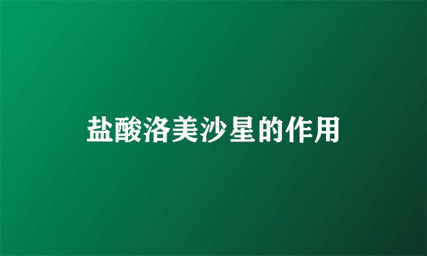 盐酸洛美沙星的作用