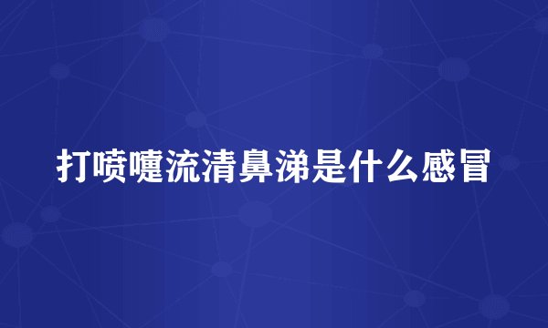 打喷嚏流清鼻涕是什么感冒