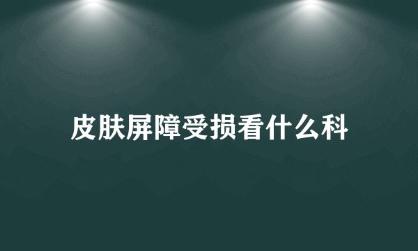 皮肤屏障受损看什么科