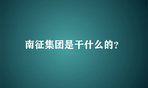南征集团是干什么的？
