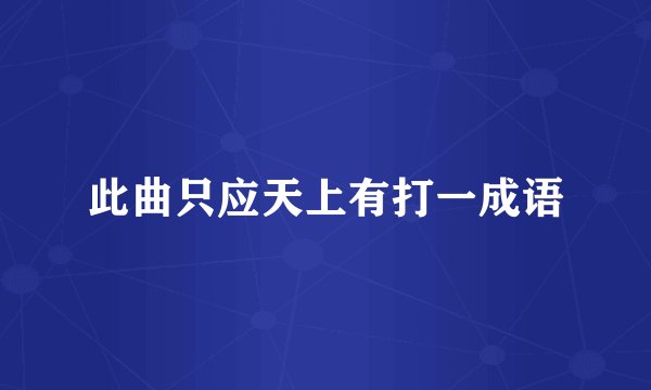 此曲只应天上有打一成语