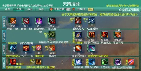 剑网3全门派有什么技能