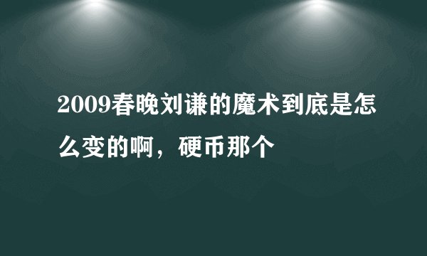 2009春晚刘谦的魔术到底是怎么变的啊，硬币那个