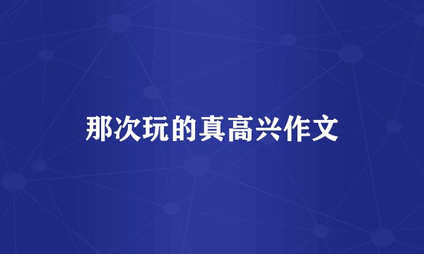 那次玩的真高兴作文