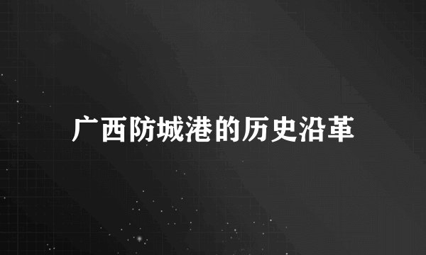 广西防城港的历史沿革