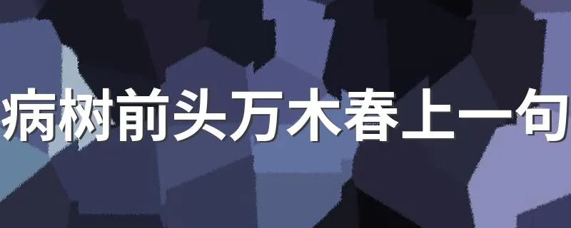 病树前头万木春上一句 这句话出自哪里