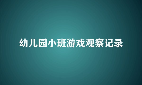 幼儿园小班游戏观察记录