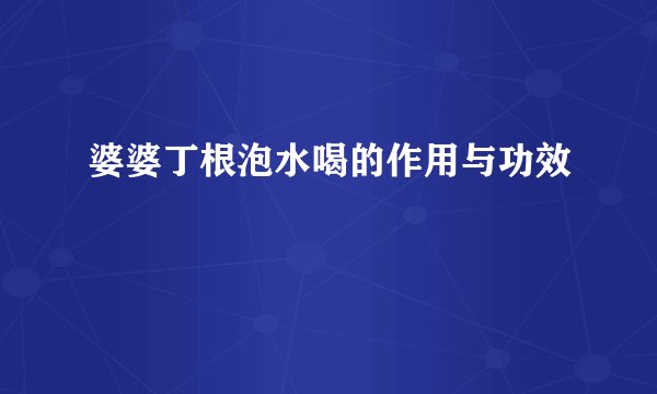 婆婆丁根泡水喝的作用与功效