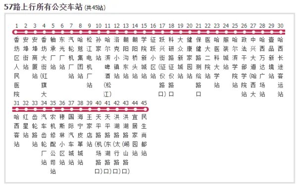 57路公交车路线路线