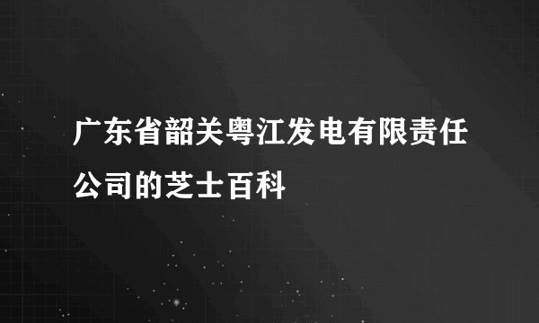 广东省韶关粤江发电有限责任公司的芝士百科