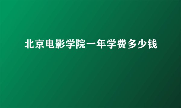 北京电影学院一年学费多少钱