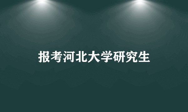 报考河北大学研究生