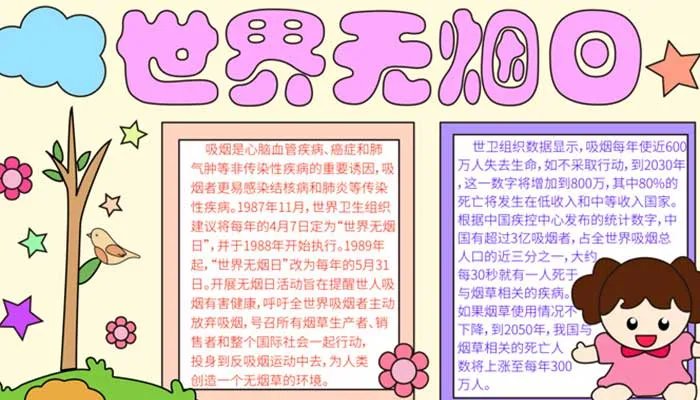 2021无烟日手抄报写字内容 关于世界无烟日的手抄报