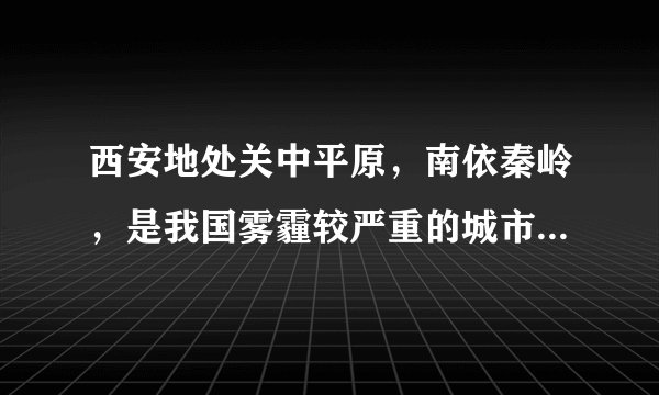 西安地处关中平原，南依秦岭，是我国雾霾较严重的城市之一。2017年1月1日，西安启动重污染天气一级响应，在此期间西安市辖区中小学，幼儿园停课。分析西安雾霾严重的原因，并提出治理雾霾的措施。