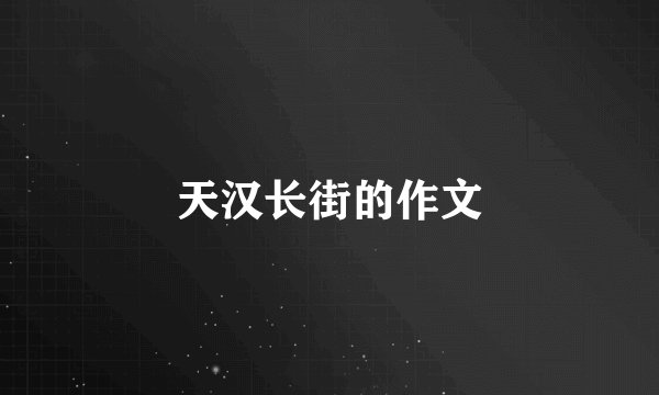 天汉长街的作文