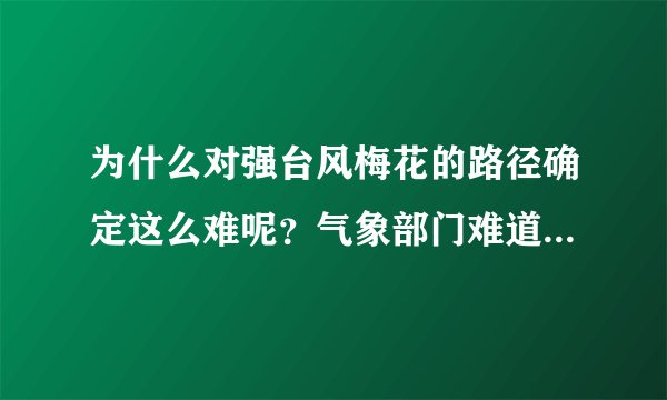 为什么对强台风梅花的路径确定这么难呢？气象部门难道只是个摆设吗？难道要等台风登陆以后他们才知道吗？