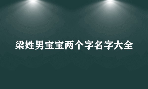 梁姓男宝宝两个字名字大全