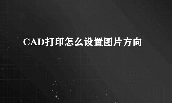 CAD打印怎么设置图片方向