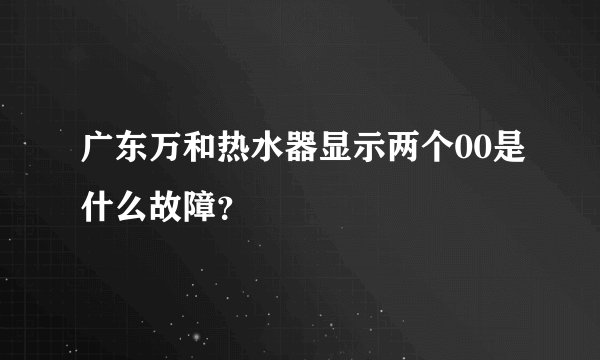 广东万和热水器显示两个00是什么故障？