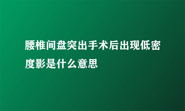 腰椎间盘突出手术后出现低密度影是什么意思