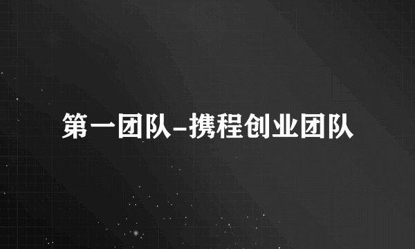 第一团队-携程创业团队