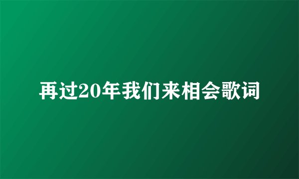 再过20年我们来相会歌词