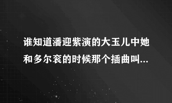 谁知道潘迎紫演的大玉儿中她和多尔衮的时候那个插曲叫什么名字？