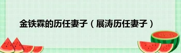 金铁霖的历任妻子（展涛历任妻子）