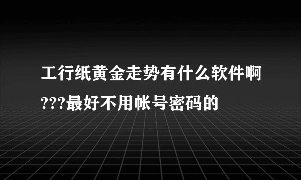 工行纸黄金走势有什么软件啊???最好不用帐号密码的
