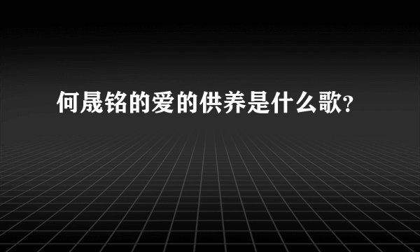 何晟铭的爱的供养是什么歌？