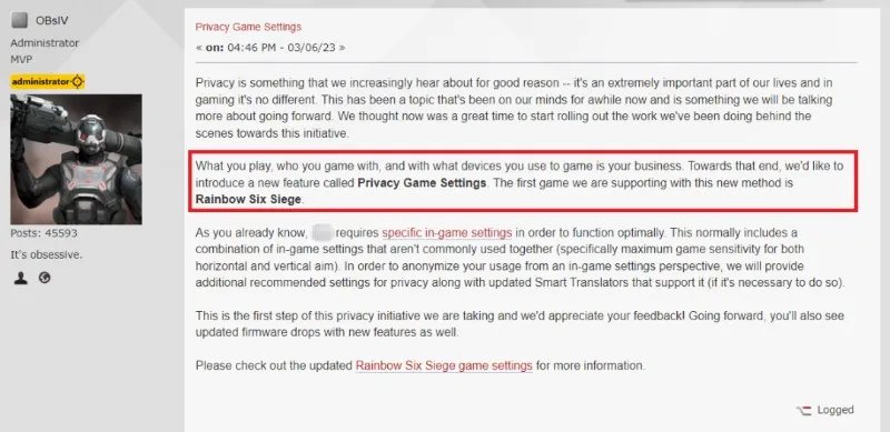 《彩虹六号》即将开始反制键鼠转换器