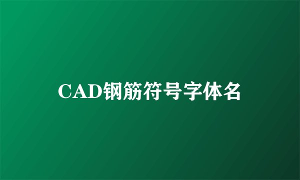 CAD钢筋符号字体名