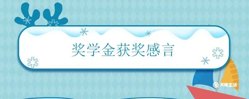 奖学金获奖感言