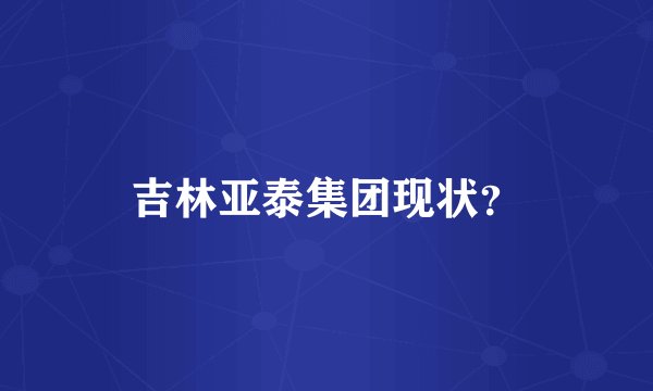 吉林亚泰集团现状？