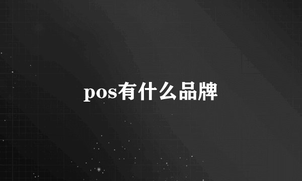 pos有什么品牌