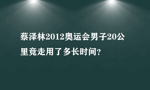 蔡泽林2012奥运会男子20公里竞走用了多长时间？