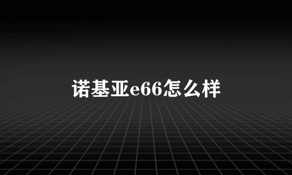 诺基亚e66怎么样