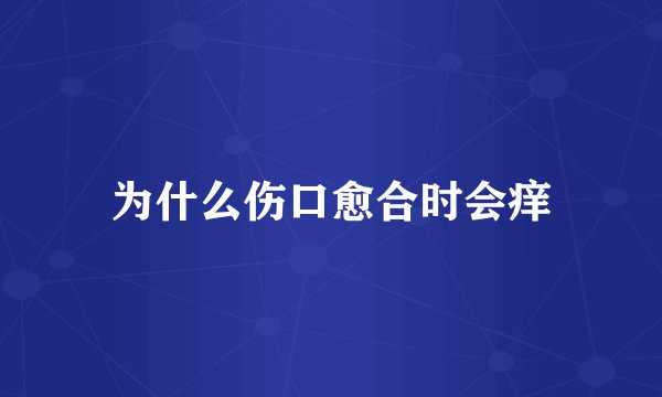 为什么伤口愈合时会痒