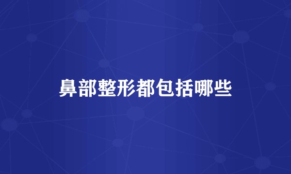 鼻部整形都包括哪些