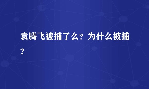 袁腾飞被捕了么？为什么被捕？