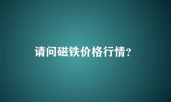 请问磁铁价格行情？
