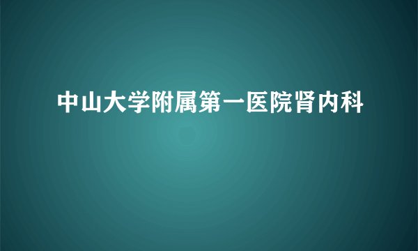 中山大学附属第一医院肾内科