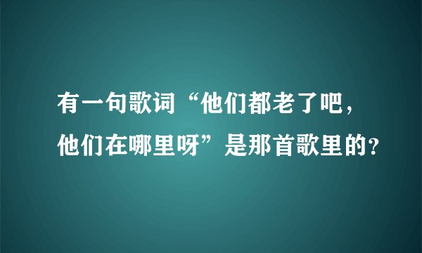 有一句歌词“他们都老了吧，他们在哪里呀”是那首歌里的？