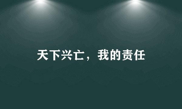天下兴亡，我的责任