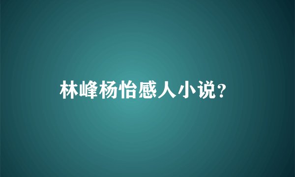 林峰杨怡感人小说？