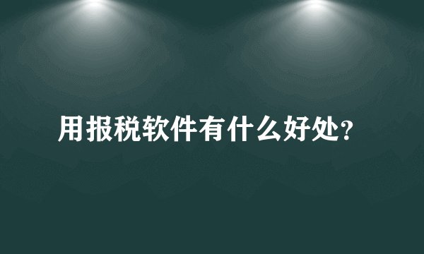 用报税软件有什么好处？