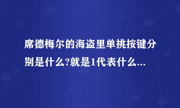 席德梅尔的海盗里单挑按键分别是什么?就是1代表什么，2代表什么