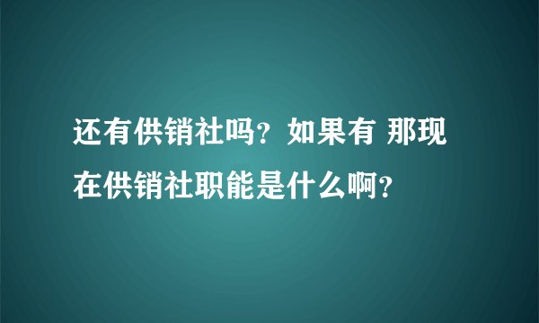 还有供销社吗？如果有 那现在供销社职能是什么啊？
